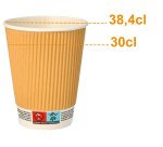 Gobelets en carton Ripple Wall - 30 cl - Lot de 100