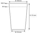Vaso de cartón Ripple Wall - 30 cl - Lote de 100