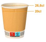 Vaso de cartón Ripple Wall - 20 cl - Lote de 100