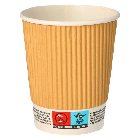 Cup in cardboard Ripple Wall 20 cl - pack of 100 pieces