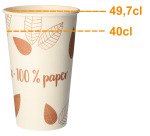 Gobelets en carton Pure zéro - 40 cl - Lot de 100