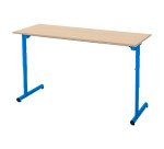 Table scolaire 2 places SYLLAB L.130 cm plateau hêtre réglable en hauteur, taille 4 à 6 pour CP à Lycée