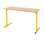 Schultisch 2 Plätze SYLLAB L.130 cm höhenverstellbare Buchenplatte, Größe 4 bis 6 für Grundschule bis Gymnasium