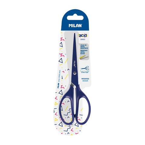 Tijeras de oficina 17 cm serie Acid Milan Azul