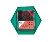 Caja escritura de regalo Copper hexagonal verde MILAN