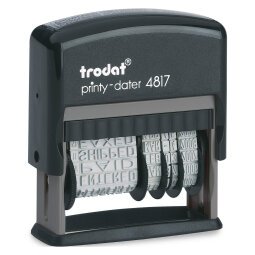 Timbro polinome + datario TRODAT Printy 4817 - 12 testi commerciali h 3,8 mm