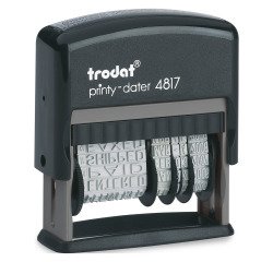 Timbro polinome + datario TRODAT Printy 4817 - 12 testi commerciali h 3,8 mm