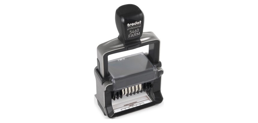 Datario Trodat Professional 5460FARM per Farmacia data in numeri + 2 righe 56 x 33 mm nero