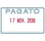 Datario TRODAT Printy 4750/L2 PAGATO 41 x 24 mm blu-rosso