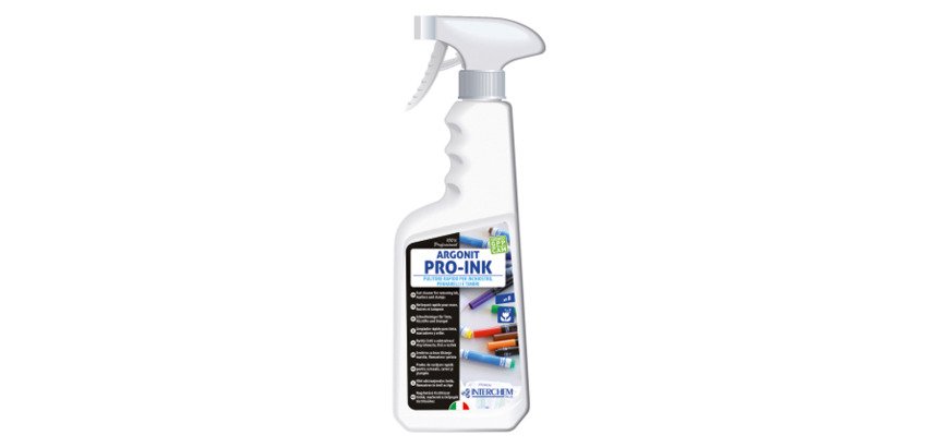 Pulitore rapido per inchiostro, pennarelli e timbri Argonit Pro-ink Interchem 750 ml