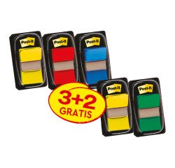 Index medium 25,4 x 43,2 mm confezione da 5 blister di cui 2 in omaggio composti da 50 segnapagina cadauno