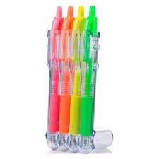 Penne gel neon Pilot Set2Go G2 Tratto medio 4 unità