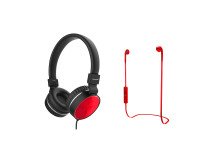 Set de cascos y auriculares Bluapunkt color rojo