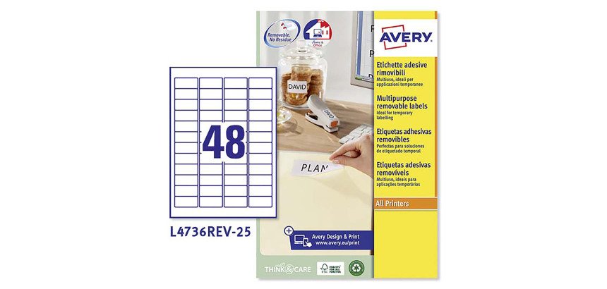 AVERY Zweckform File Folder Label L4736Rev-25 White 1200 labels per pack