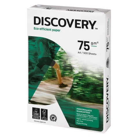 Carta A4 Discovery Eco Efficient 75g 5 risme da 500 fogli - Carta per stampa e fotocopie