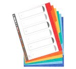Exacompta Dividers 2606E A4+ White 6 tabs 11 holes manila cardboard blank