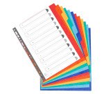Exacompta Dividers 2612E A4+ Blank/colour 12 tabs 11 holes manila cardboard blank