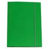 Cartelline a 3 lembi Bruneau con elastico 25 (l) x 34 (h) cm verde in confezione da 10 unità
