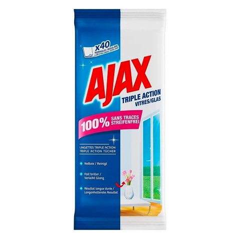 Pack of 20 wipers Ajax for windows and surfaces