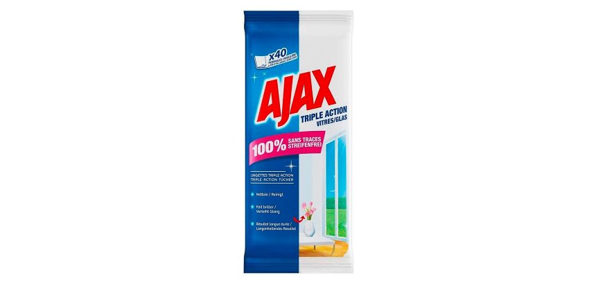 Lingettes nettoyantes vitres Ajax - Paquet de 40