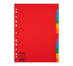Intercalaire A4 coloré Esselte 12 onglets neutres multicolores - 1 jeu de 12