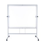 Tableau blanc pivotant Plus de Bi-Office, surface double face en acier céramique, structure en aluminium, 180 x 120 cm