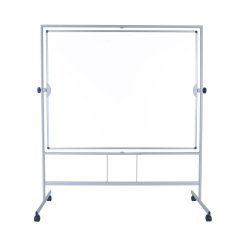 Tableau blanc pivotant Plus de Bi-Office, surface double face en acier céramique, structure en aluminium, 180 x 120 cm