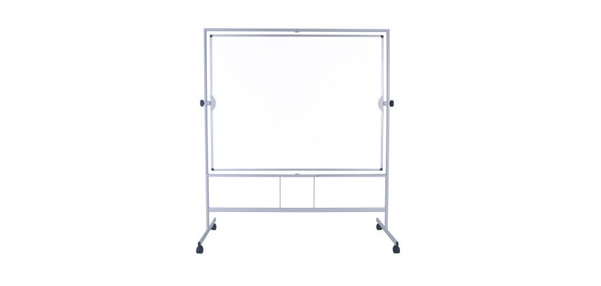 Tableau blanc émaillé pivotant Plus NF double face 120 x 180 cm