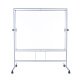 Tableau blanc pivotant Plus de Bi-Office, surface double face en acier céramique, structure en aluminium, 180 x 120 cm