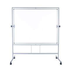 Tableau blanc pivotant Plus de Bi-Office, surface double face en acier céramique, structure en aluminium, 150 x 120 cm