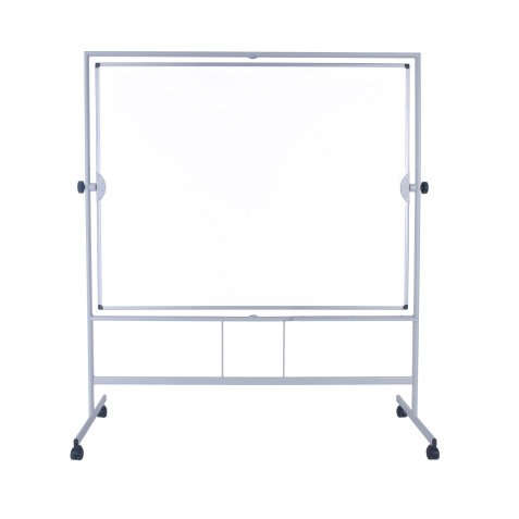 Tableau blanc pivotant Plus de Bi-Office, surface double face en acier céramique, structure en aluminium, 150 x 120 cm