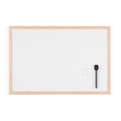 Tableau blanc laqué cadre bois 40 x 60 cm Bi-Office