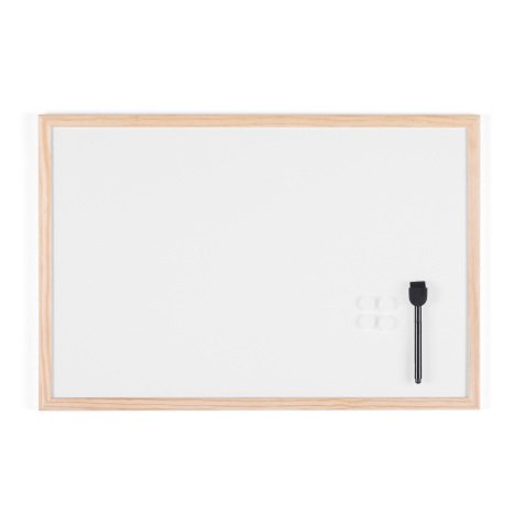 Tableau blanc laqué cadre bois 40 x 60 cm Bi-Office