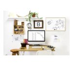 Tableau blanc laqué cadre bois 40 x 60 cm Bi-Office