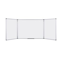 Pizarra magnética blanca Maya Trio Bi-Office, superficie de acero lacado, marco de aluminio, 90 x 60 cm