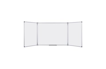 Pizarra magnética blanca Maya Trio Bi-Office, superficie de acero lacado, marco de aluminio, 90 x 60 cm
