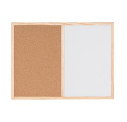 Pizarra combinada Basic de Bi-Office, corcho y acero lacado borrable en seco 90 x 60 cm