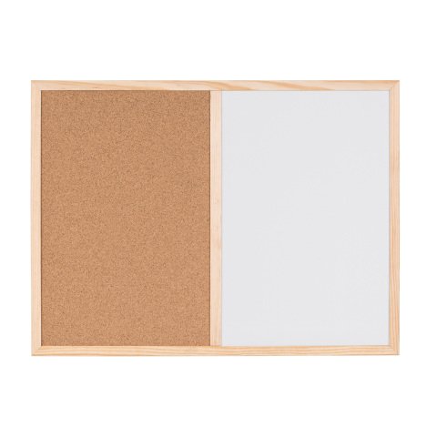 Pizarra combinada Basic de Bi-Office, corcho y acero lacado borrable en seco 90 x 60 cm