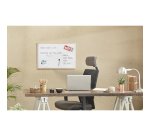 Tableau blanc laqué cadre bois Bi-Office