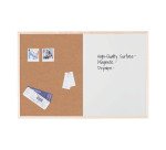 Tableau mixte Liège/Blanc laqué magnétique cadre bois 40 x 60 cm Bi-Office