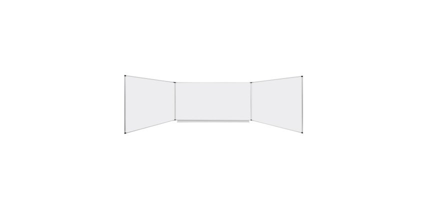 Whiteboard Magnet Trio Maya von Bi-Office, Oberfläche aus Keramikstahl, Aluminiumrahmen, 120 x 90 cm
