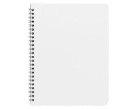 Blocco spiralato A5+ carta bianca 60g quadretti 5 mm 100 pagine con copertina in carta laminata flessibile colore bianco