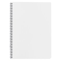 Blocco spiralato A4 carta bianca 60g quadretti 5 mm 100 pagine con copertina in carta laminata flessibile colore bianco 5 pezzi
