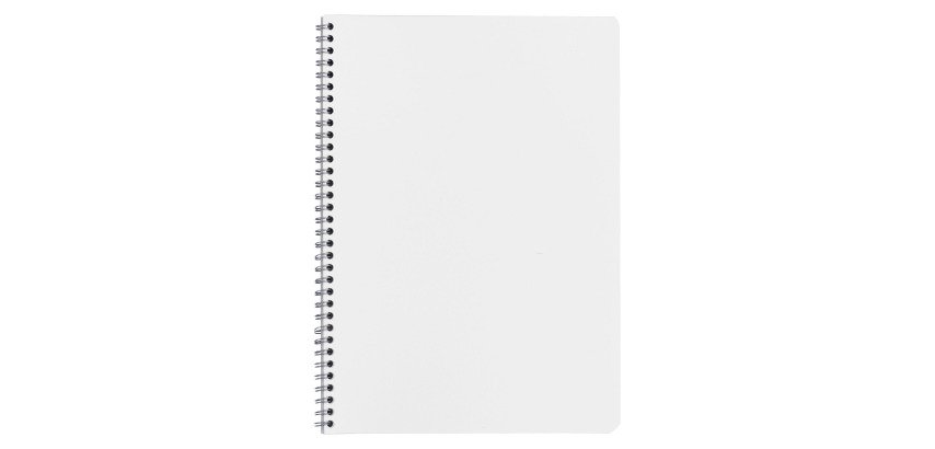 Blocco spiralato A4 carta bianca 60g quadretti 5 mm 100 pagine con copertina in carta laminata flessibile colore bianco 5 pezzi