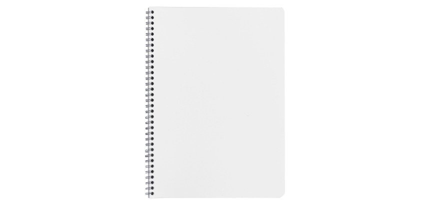 Blocco spiralato A4 carta bianca 60g quadretti 5 mm 100 pagine con copertina in carta laminata flessibile colore bianco 5 pezzi