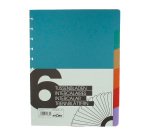 Intercalaire A4+ polypropylène coloré Atoma 6 onglets neutres multicolores - 1 jeu