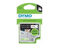 Polyesterband Dymo D1 12 mm S0718060 schwarze Schrift auf weißem Hintergrund