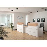 Straight reception desk L 280 x D 83 cm Quadri oak