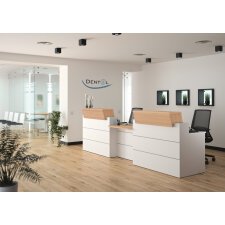 Straight reception desk L 280 x D 83 cm Quadri oak