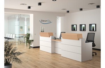 Straight reception desk L 280 x D 83 cm Quadri oak